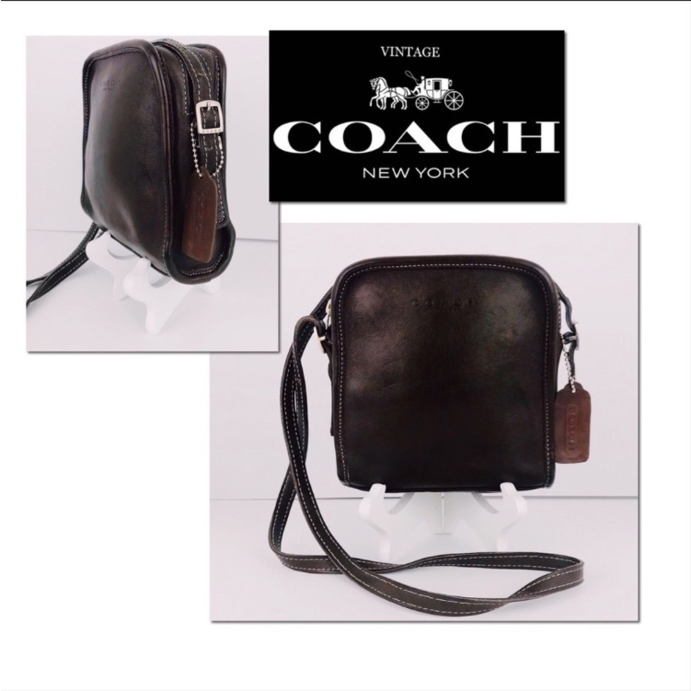 Vintage 90's Coach Brown Leather Bellini Mini Crossbody purse